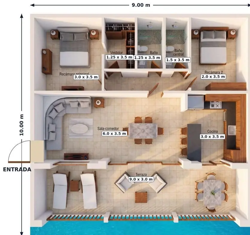 Plano de estudio de Villa Brisa