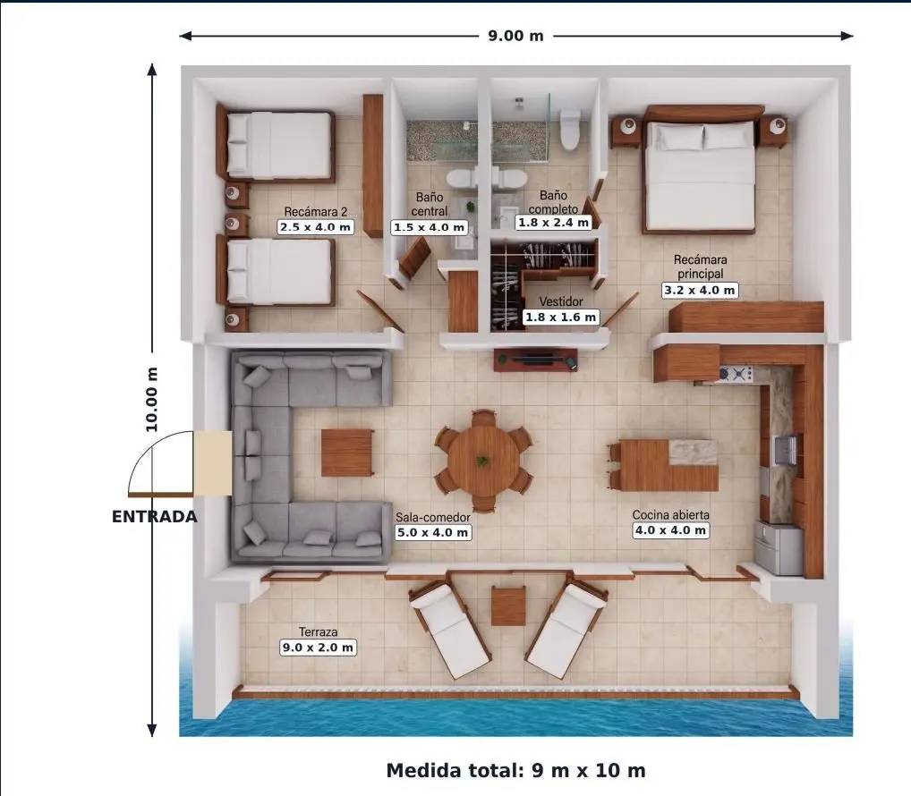 Plano de estudio de Villa Marea